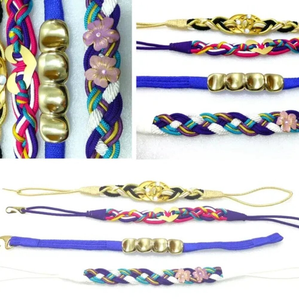 Fabulous collection vintage belts woven colorful disco 1980's lot